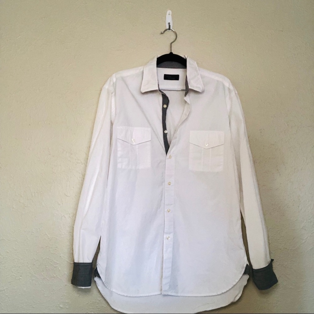 ZARA MAN White Long Sleeve Button Down Shirt